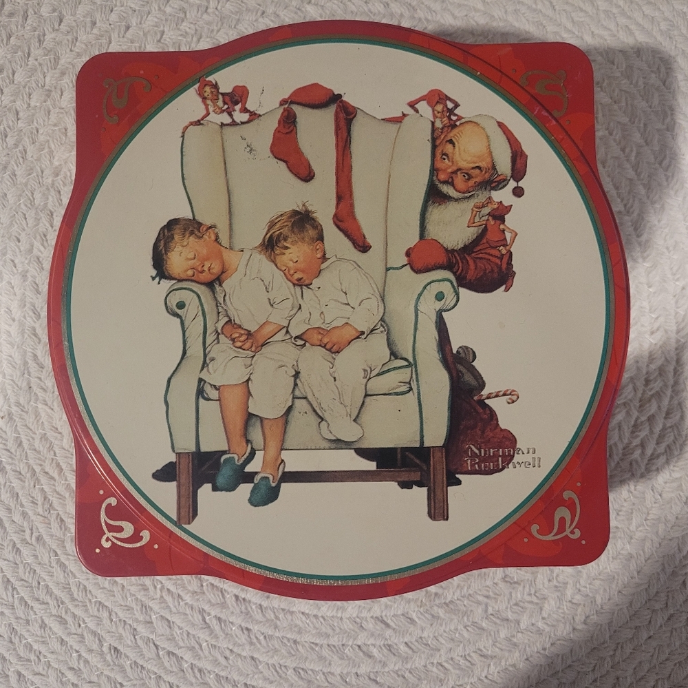 Vintage Norman Rockwell Snickers Christmas Tin 1995 Limited Edition